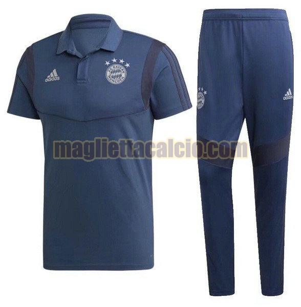 polo completo bayern monaco uomo blu 2019-2020
