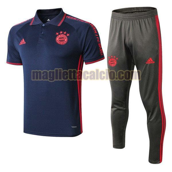 polo completo bayern monaco uomo blu grigio 2019-2020