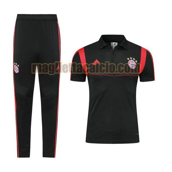 polo completo bayern monaco uomo nero rosso 2019-2020