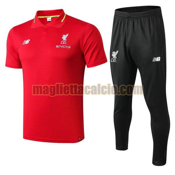 polo completo liverpool uomo rosso nero 2018-2019