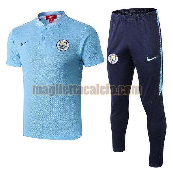 polo completo manchester city uomo azzurro 2018-2019