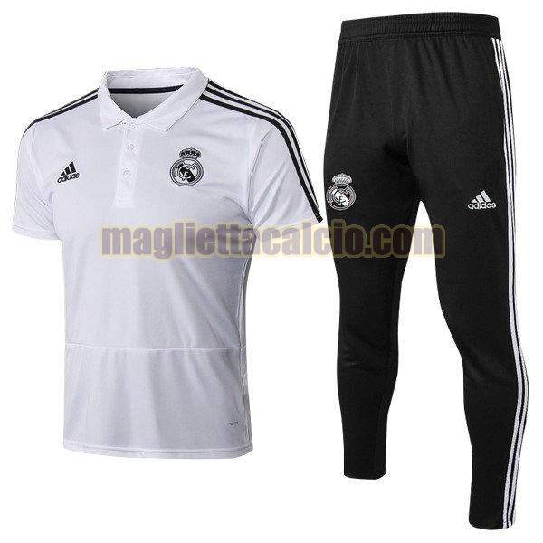 polo completo real madrid uomo bianco 2018-2019