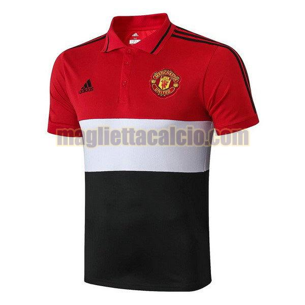 polo manchester united uomo rosso bianco 19-20