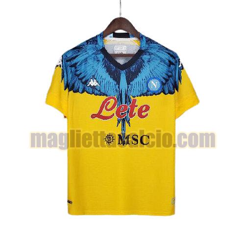 thailandia maglia napoli uomo marcelo burlon giallo blu 2021-2022