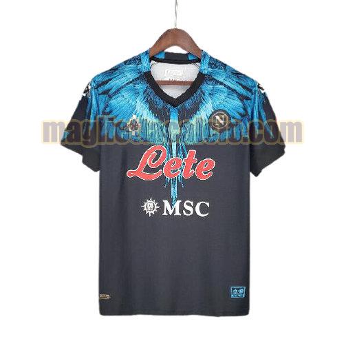 thailandia maglia napoli uomo marcelo burlon nero blu 2021-2022