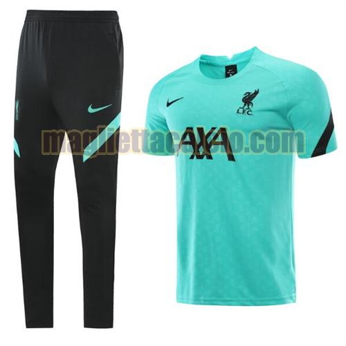 tuta da calcio a manica corta liverpool uomo verde 2021-22
