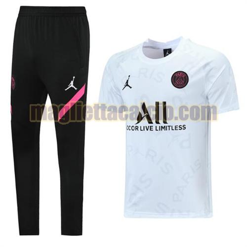 tuta da calcio a manica corta paris saint germain uomo bianco 2021-22