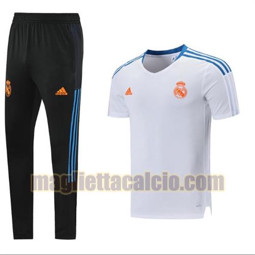 tuta da calcio a manica corta real madrid uomo bianco 2021-22