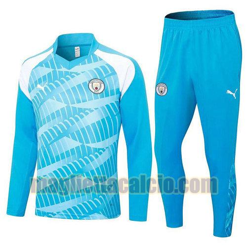 tuta da calcio z27 manchester city uomo blu 2023-2024