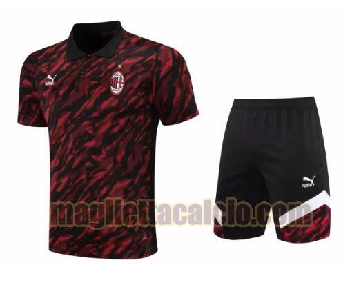 tuta polo ac milan uomo mimetico rosso 2021-2022