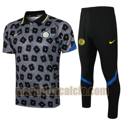 tuta polo inter milan uomo tampografia grigia 2021-2022