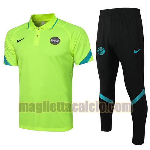 tuta polo inter milan uomo verde fluo 2021-2022