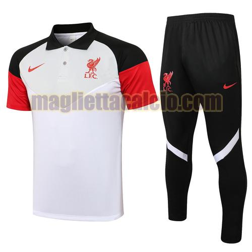 tuta polo liverpool uomo bianco rosso nero 2021-2022