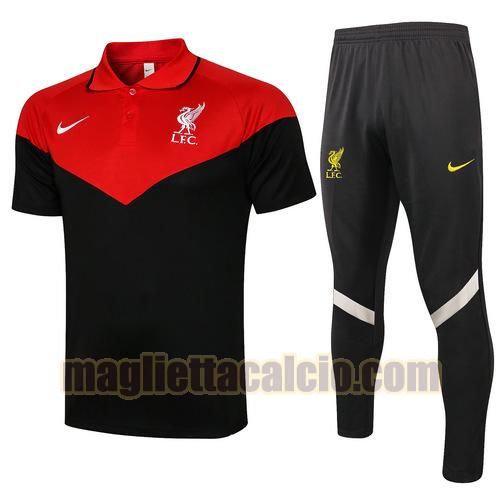 tuta polo liverpool uomo rosso nero 2021-2022