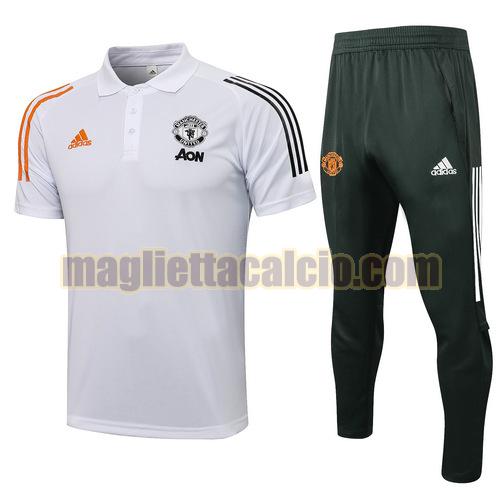 tuta polo manchester united uomo bianca 2021-2022