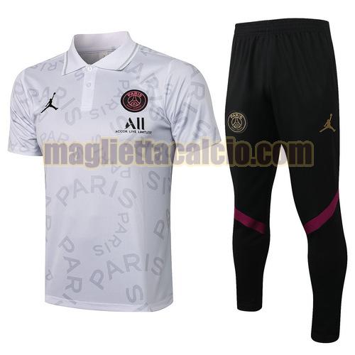 tuta polo paris saint germain uomo bianco (tutto il corpo parigi) 2021-2022