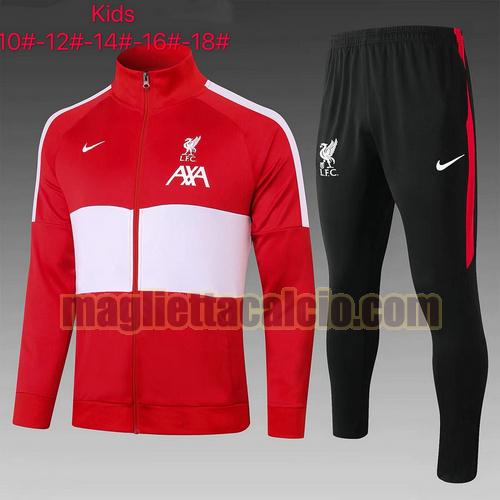 tuta sportiva cerniera liverpool bambino rosso 2020-2021