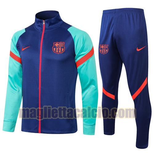 tuta sportiva cerniera lunga barcellona uomo blu verde 2021-2022