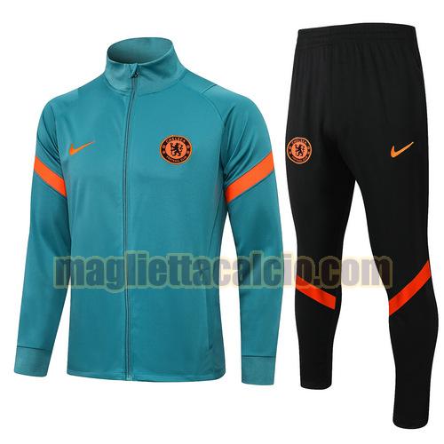 tuta sportiva cerniera lunga chelsea uomo verde 2021-2022