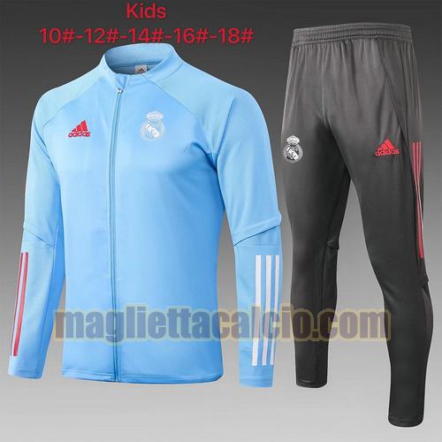 tuta sportiva cerniera real madrid bambino blu 2020-2021