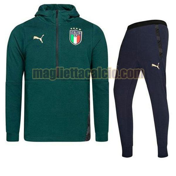 tuta sportiva completo italia uomo verde 2020-2021