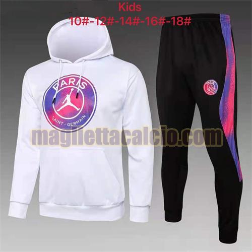 tuta sportiva con cappuccio a poco prezzo paris saint germain bambino bianco (cerchio sul petto) 2021-2022