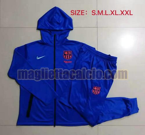 tuta sportiva con cappuccio cerniera lunga barcellona uomo blu 2021-2022