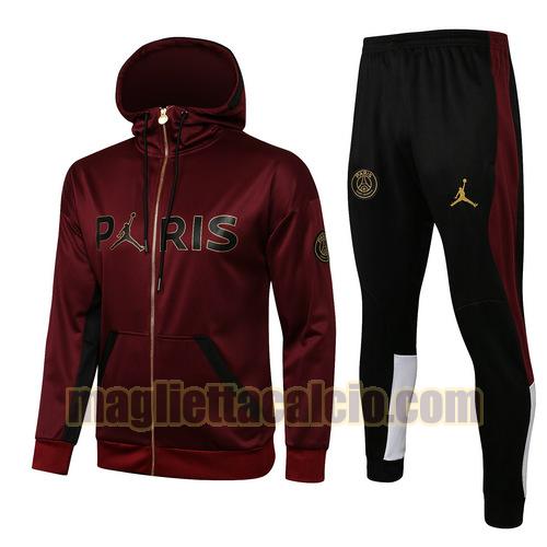 tuta sportiva con cappuccio cerniera lunga paris saint germain uomo marrone 2021-2022