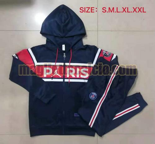 tuta sportiva con cappuccio cerniera lunga paris saint germain uomo rosso blu reale 2021-2022