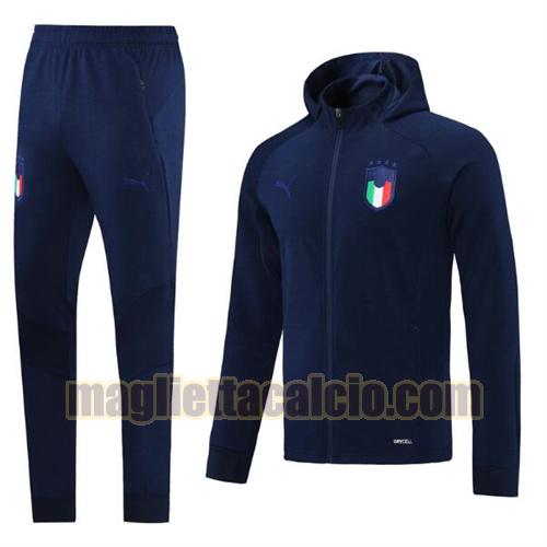 tuta sportiva con cappuccio italia uomo blu reale 2021-22