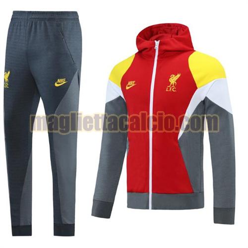 tuta sportiva con cappuccio liverpool uomo colore rosso abbinato 2021-22