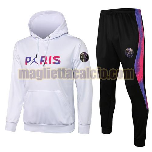 tuta sportiva con cappuccio paris saint germain uomo bianca (colore jordan) 2021-2022