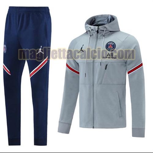 tuta sportiva con cappuccio paris saint germain uomo grigio 2021-22