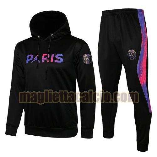 tuta sportiva con cappuccio paris saint germain uomo nero (colore jordan) 2021-2022