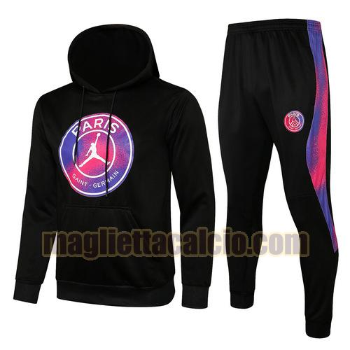 tuta sportiva con cappuccio paris saint germain uomo nero 2021-2022