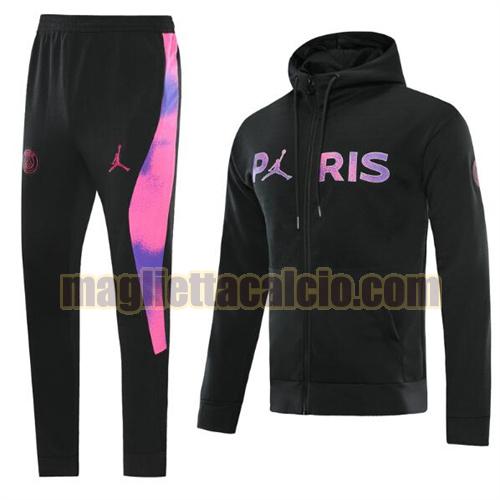 tuta sportiva con cappuccio paris saint germain uomo nero 2021-22