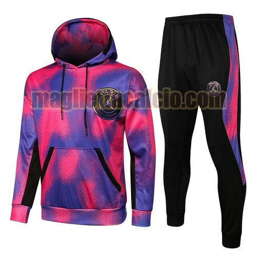 tuta sportiva con cappuccio paris saint germain uomo rosa viola 2021-2022