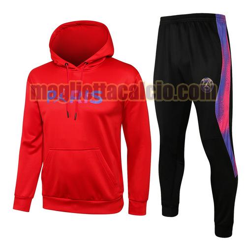 tuta sportiva con cappuccio paris saint germain uomo rosso 2021-2022