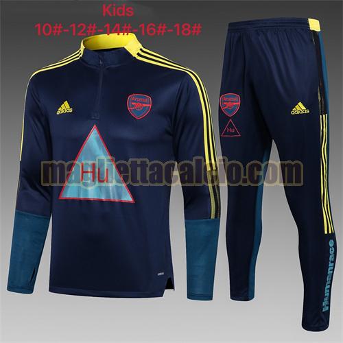 tuta sportiva con mezza cerniera a poco prezzo arsenal bambino blu(raglan giallo) 2021-2022