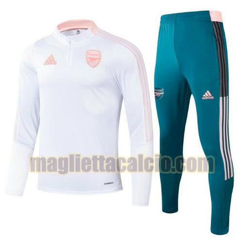 tuta sportiva con mezza cerniera a poco prezzo arsenal uomo bianco 2021-2022
