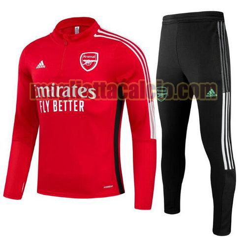 tuta sportiva con mezza cerniera a poco prezzo arsenal uomo rosso 2021-2022