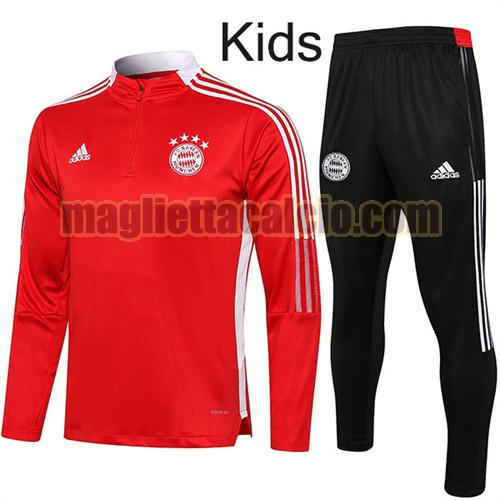 tuta sportiva con mezza cerniera a poco prezzo bayern munich bambino rosso 2021-2022