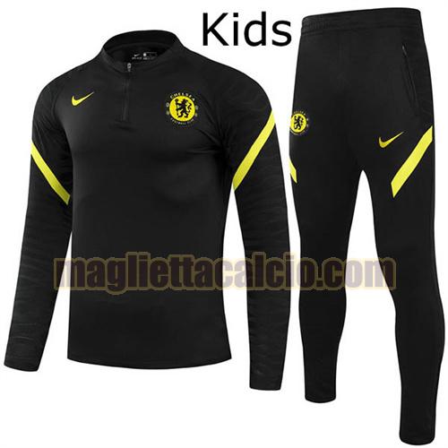 tuta sportiva con mezza cerniera a poco prezzo chelsea bambino nero 2021-2022