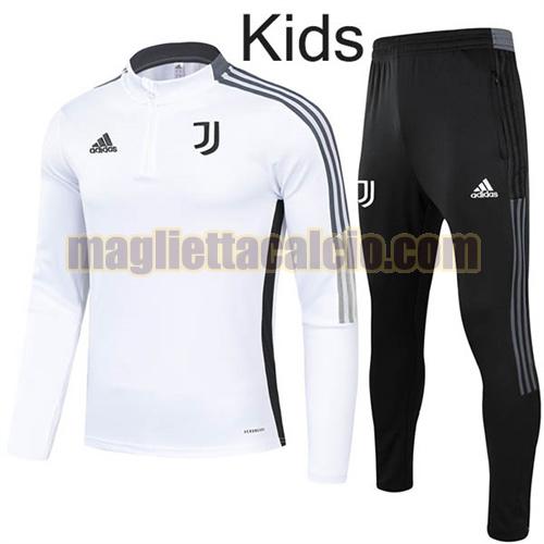 tuta sportiva con mezza cerniera a poco prezzo juventus bambino bianco 2021-2022