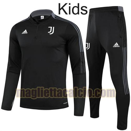tuta sportiva con mezza cerniera a poco prezzo juventus bambino nero 2021-2022
