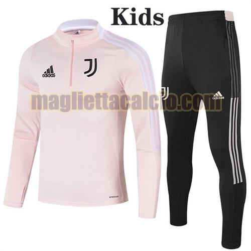 tuta sportiva con mezza cerniera a poco prezzo juventus bambino rosa 2021-2022