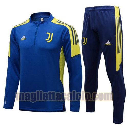 tuta sportiva con mezza cerniera a poco prezzo juventus uomo blu colorato (giallo) 2021-2022