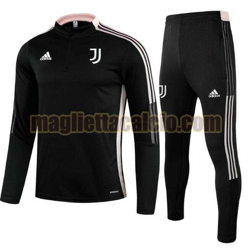 tuta sportiva con mezza cerniera a poco prezzo juventus uomo nero (rosa) 2021-2022