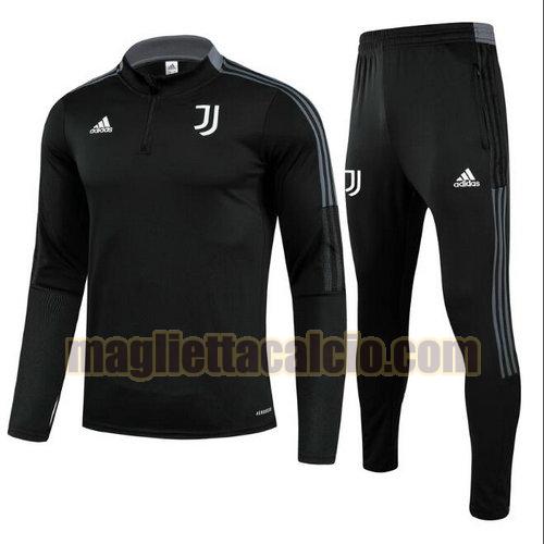 tuta sportiva con mezza cerniera a poco prezzo juventus uomo nero 2021-2022