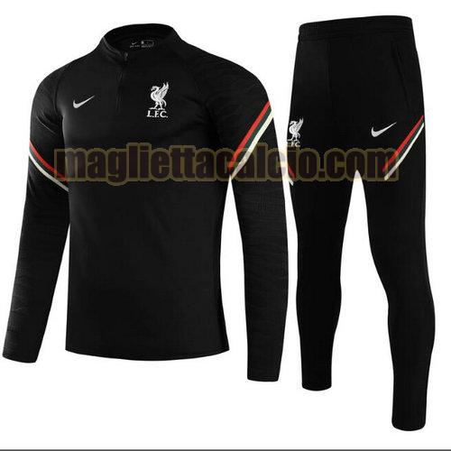 tuta sportiva con mezza cerniera a poco prezzo liverpool uomo nero 2021-2022